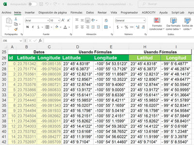 Formula para Convertir Coordenadas