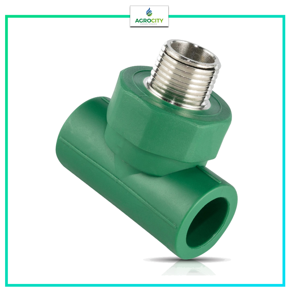 TEE ROSCA CENTRAL MACHO POLIPROPILENO TERMOFUSION