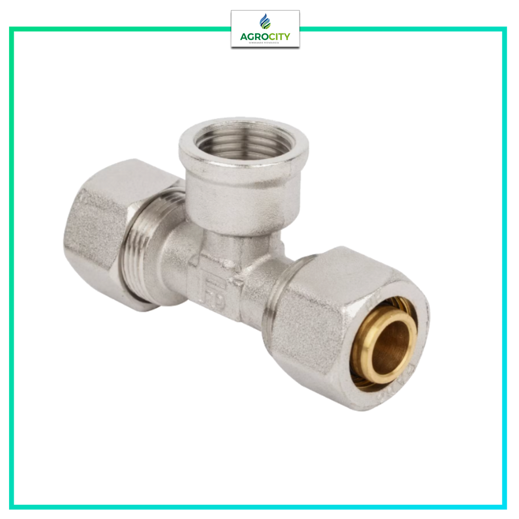 TEE COMPRESION A ROSCA HEMBRA AL CENTRO MULTICAPA PARA GAS
