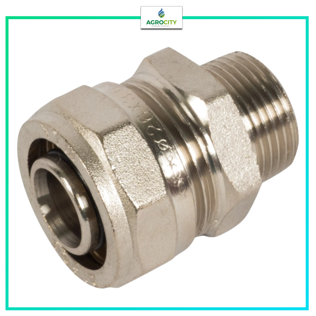CONECTOR COMPRESION A ROSCA MACHO MULTICAPA PARA GAS