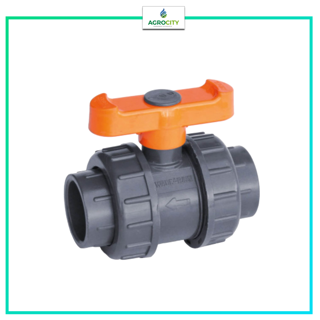 VALVULA BOLA DOBLE ROSCA ­PALANCA NARANJA NPT